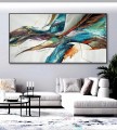 Blue White gold abstract wall art texture